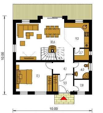 Mirror image | Floor plan of ground floor - TENUITY 500